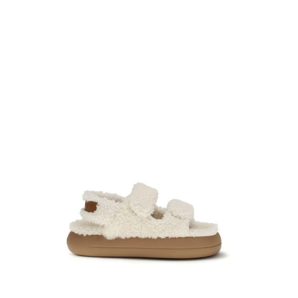 Moon Boot Calf Leather Bos Taurus Flat Sandals Women White